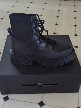 Marc Fisher Black Combat Moto Boots